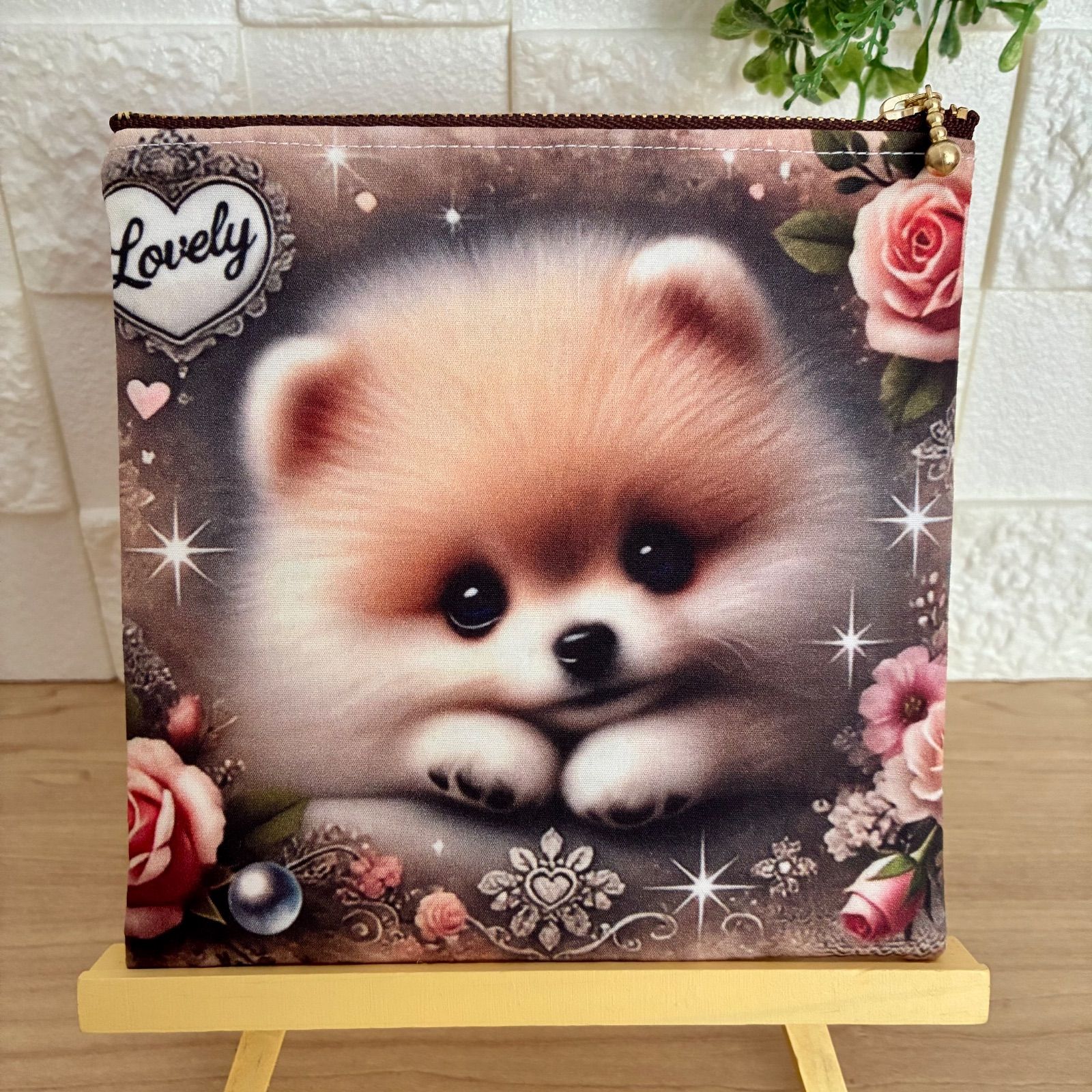 両面パネル フラットポーチ 犬 ポメラニアン ビール - メルカリ