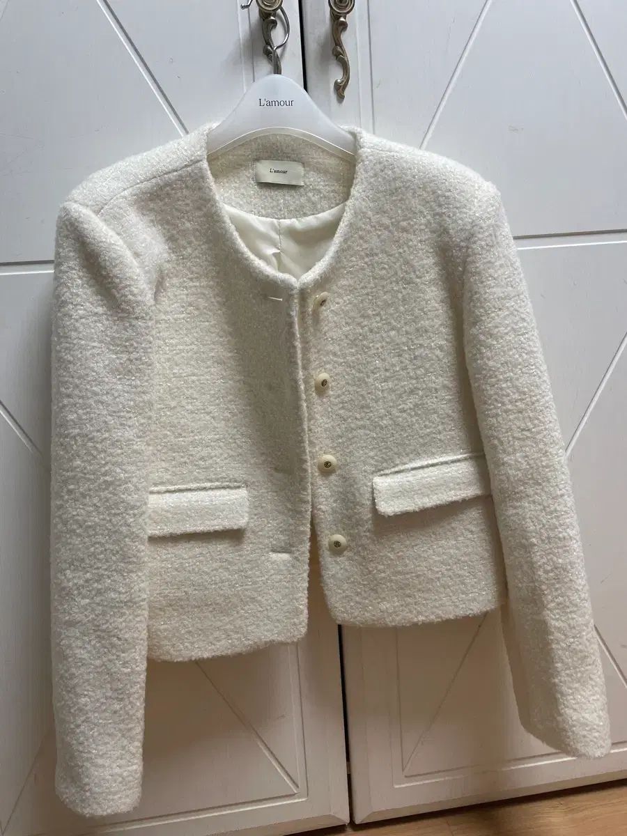 ラムーア ツイードジャケット アイボリー