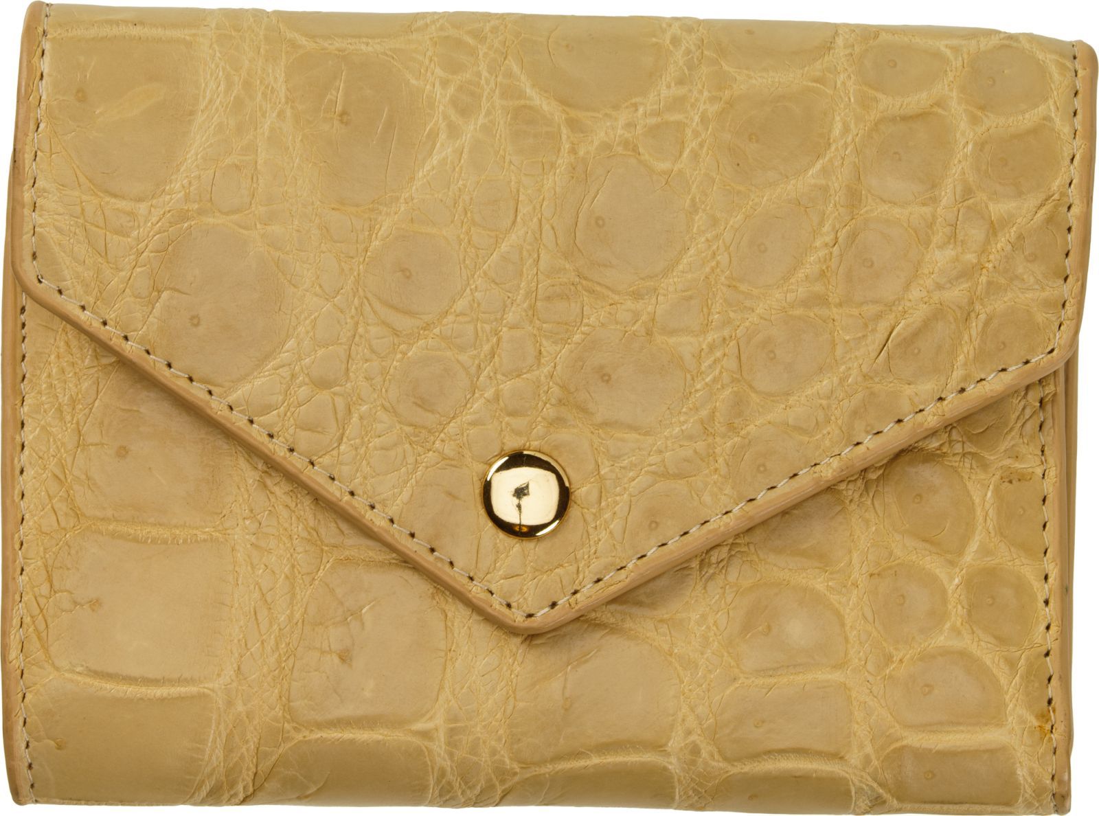 クロコダイル三つ折り財布 落ち葉色｜コンパクト- 本革 金運アップ