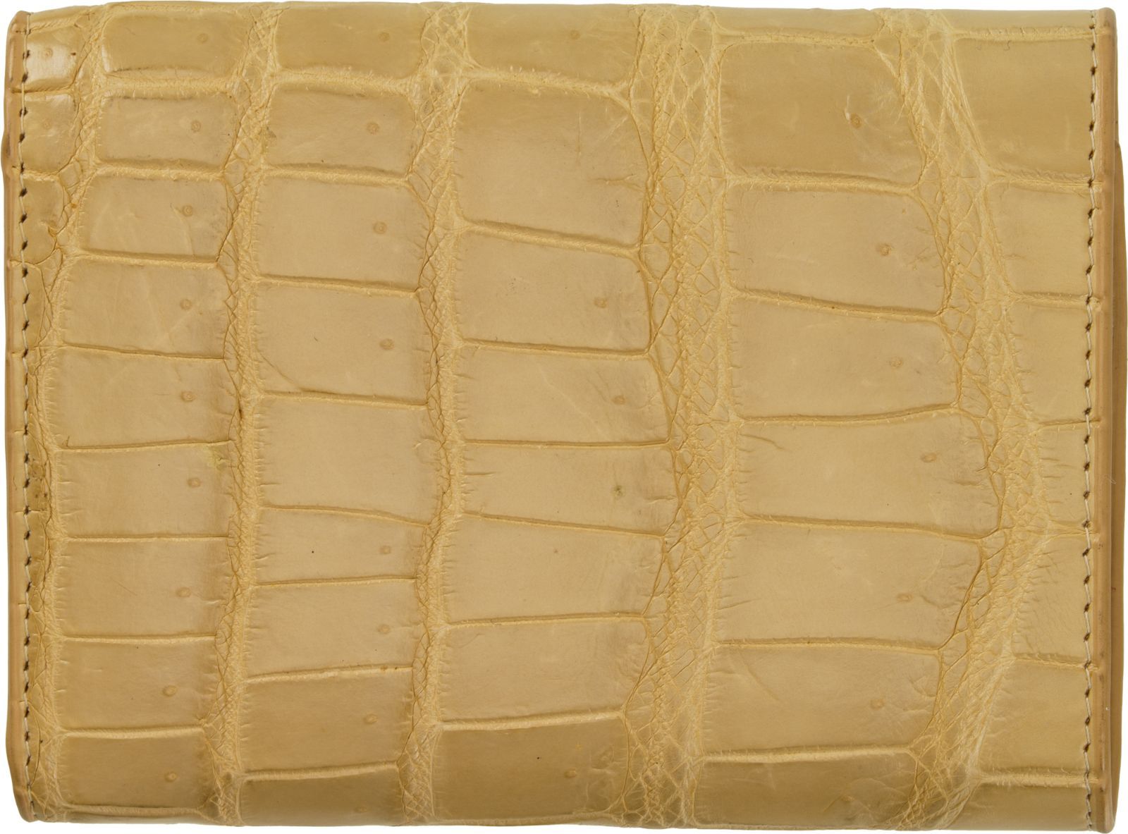 クロコダイル三つ折り財布 落ち葉色｜コンパクト- 本革 金運アップ