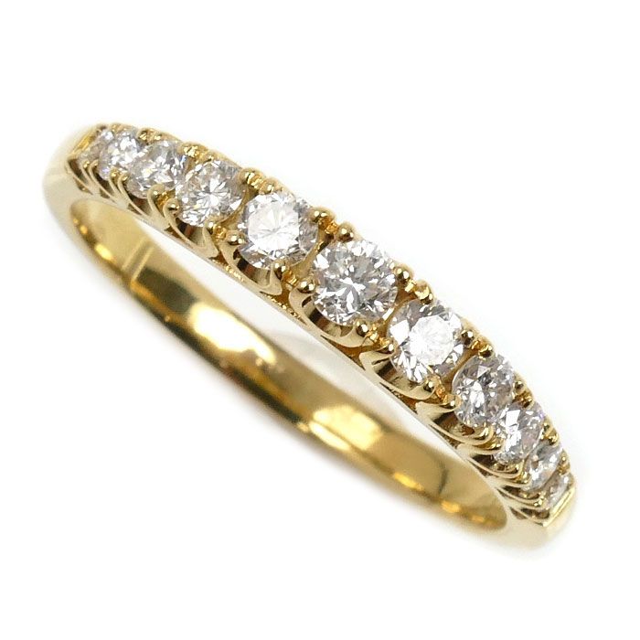 K 18 YG イエローゴールド ハーフエタニティ リング 指輪 ダイヤモンド0 50 ct 14号 2 5 g レディース