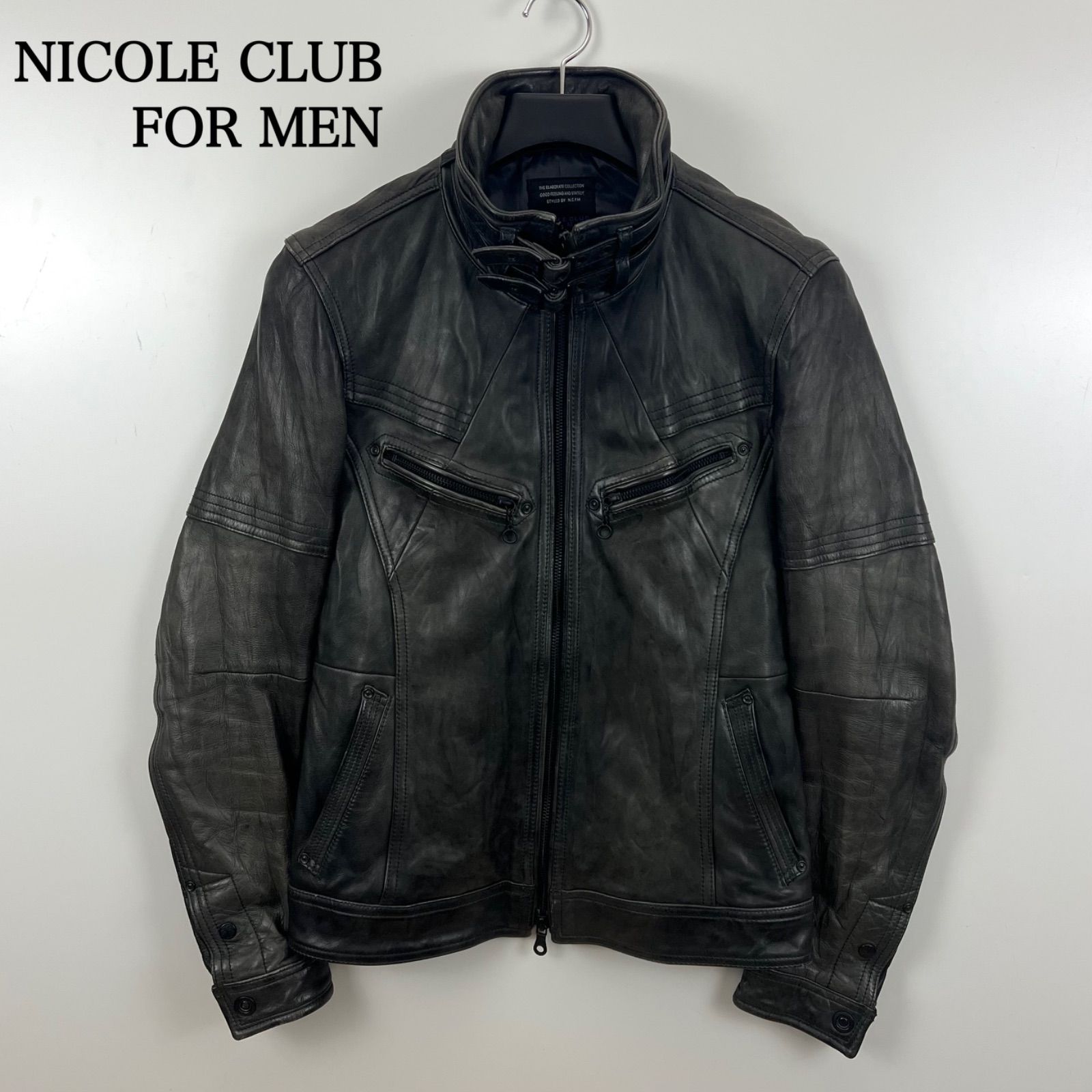 NICOLE CLUB FOR MEN 00s y2k sheepskin leather riders jacket 46 M