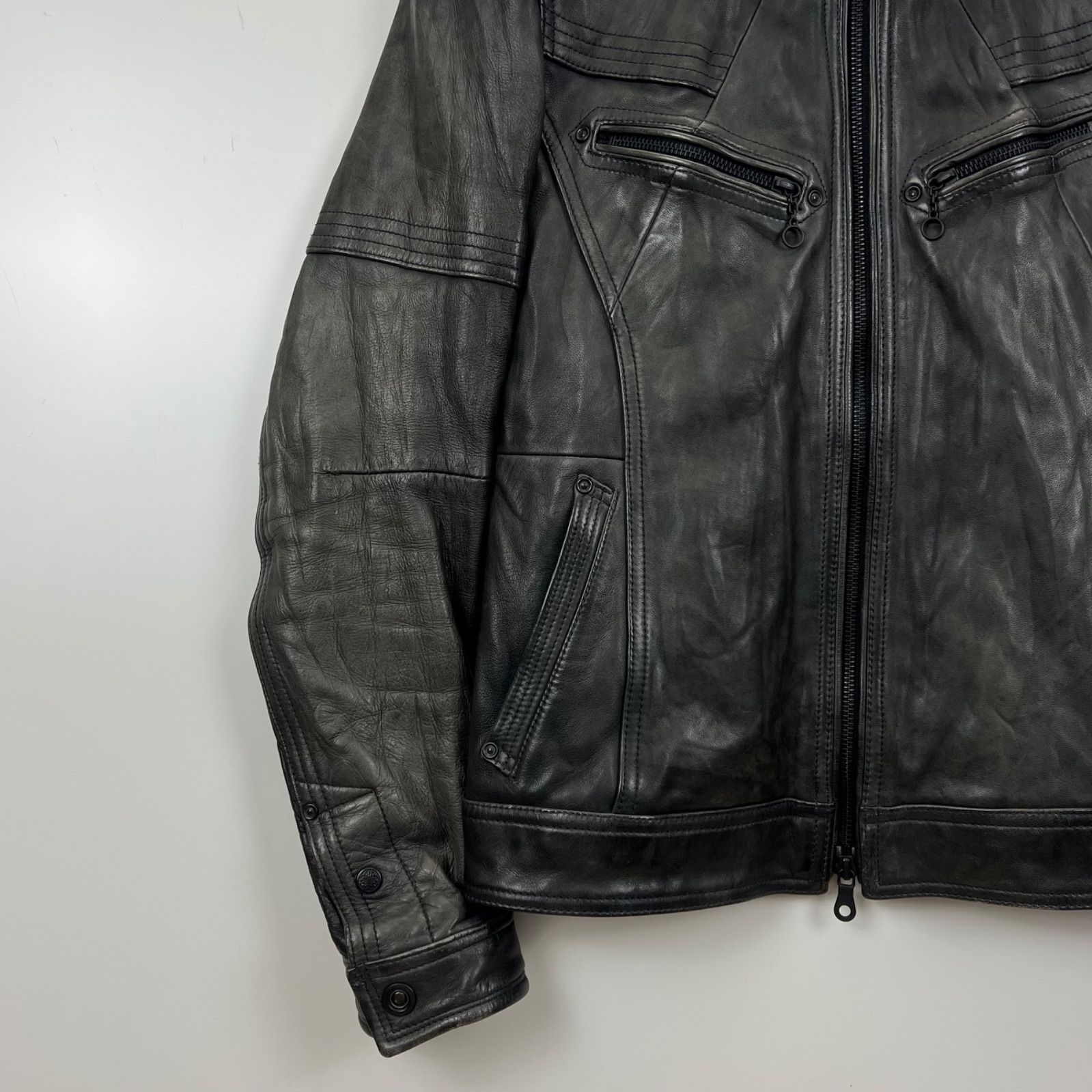 NICOLE CLUB FOR MEN 00s y2k sheepskin leather riders jacket 46 M