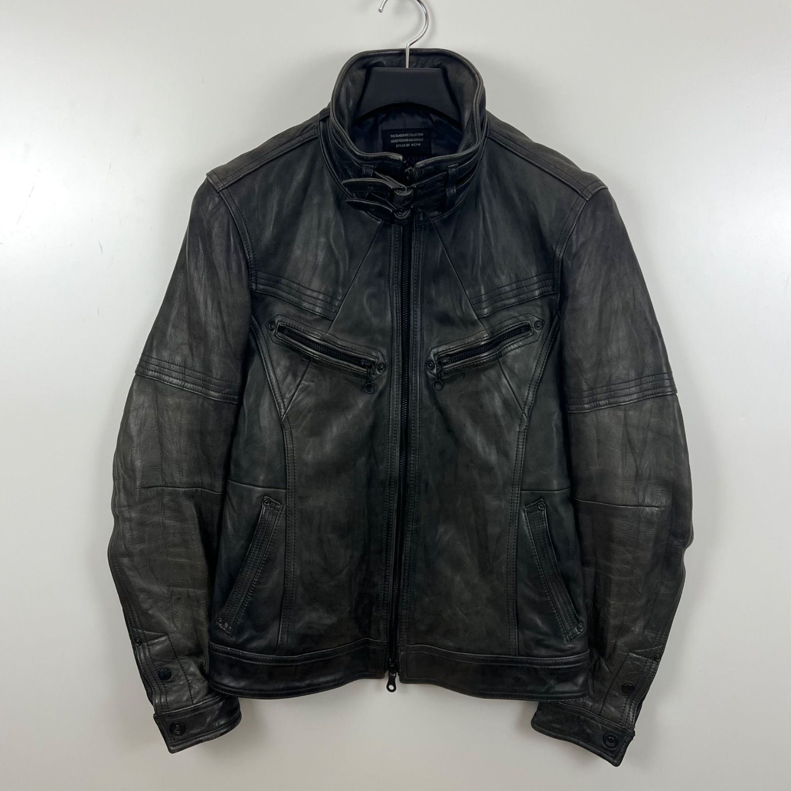 NICOLE CLUB FOR MEN 00s y2k sheepskin leather riders jacket 46 M