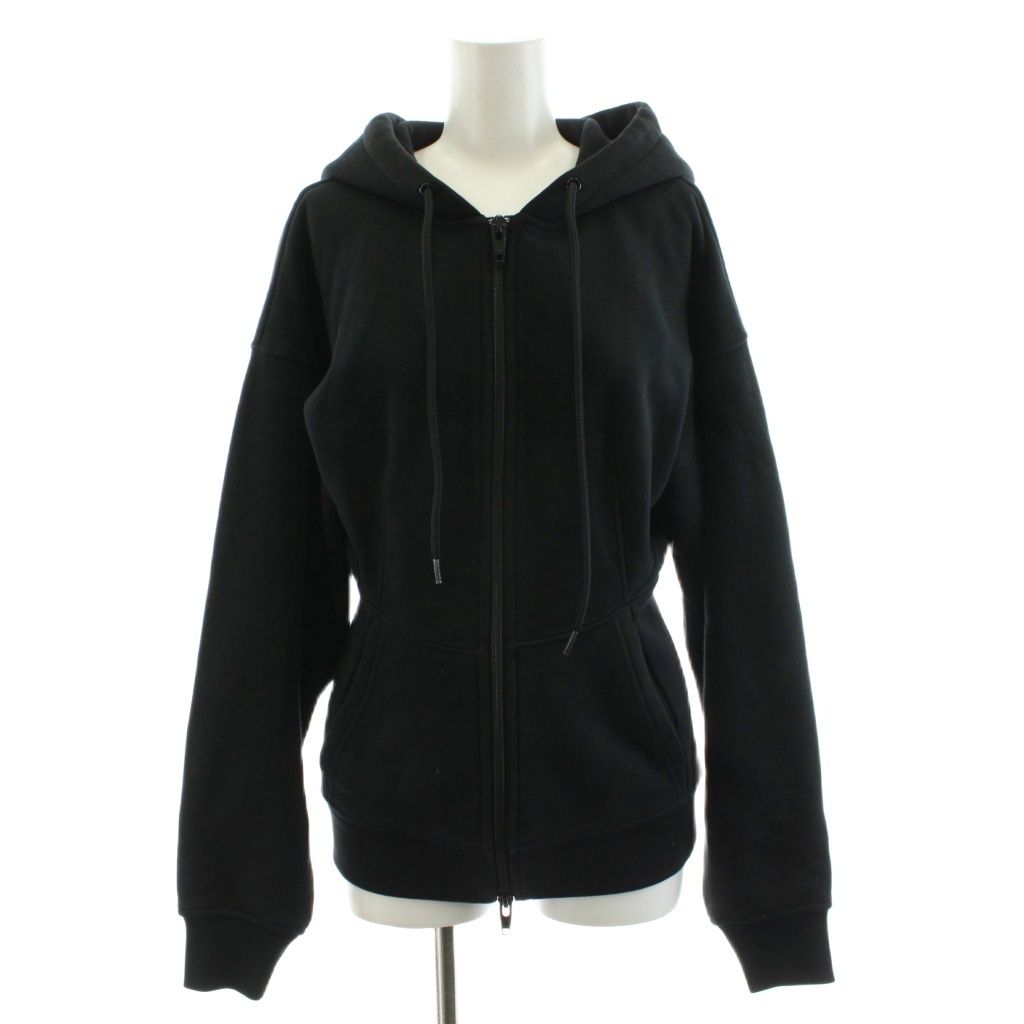 アレキサンダーワン WANG パーカー ジップアップ コットン XS 黒 ブラック AN 50