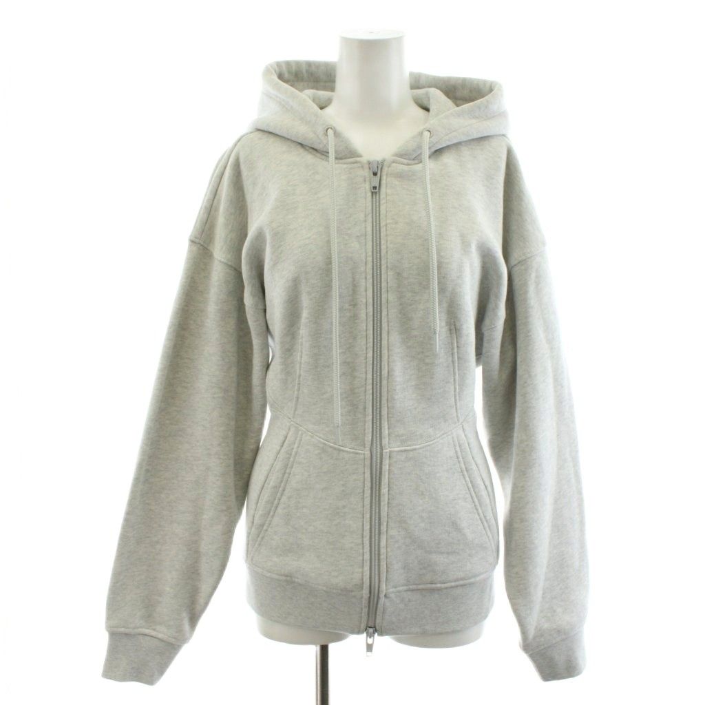 アレキサンダーワン WANG パーカー ジップアップ コットン XS グレー AN 51