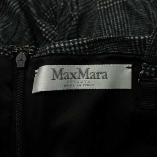 【中古】マックスマーラ MAX MARA キャミソールワンピース キャミワンピ ミモレ ロング チェック柄 38 黒 マックスマーラ MAX MARA キャミソールワンピース キャミワンピ ミモレ
