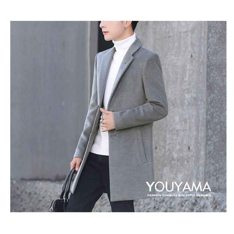 トレンチコート メンズ コート ウールコート チェスターコート ロング丈 スリム M-3 XL アウター メンズファッション