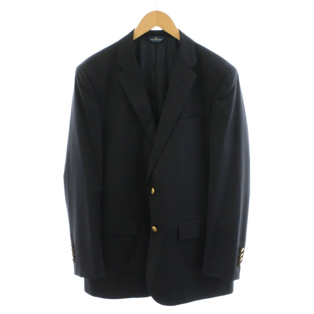 ブルックスブラザーズ BROOKS テーラードジャケット シングル 金ボタン ウール 42 REG 黒 ブラック AN 46