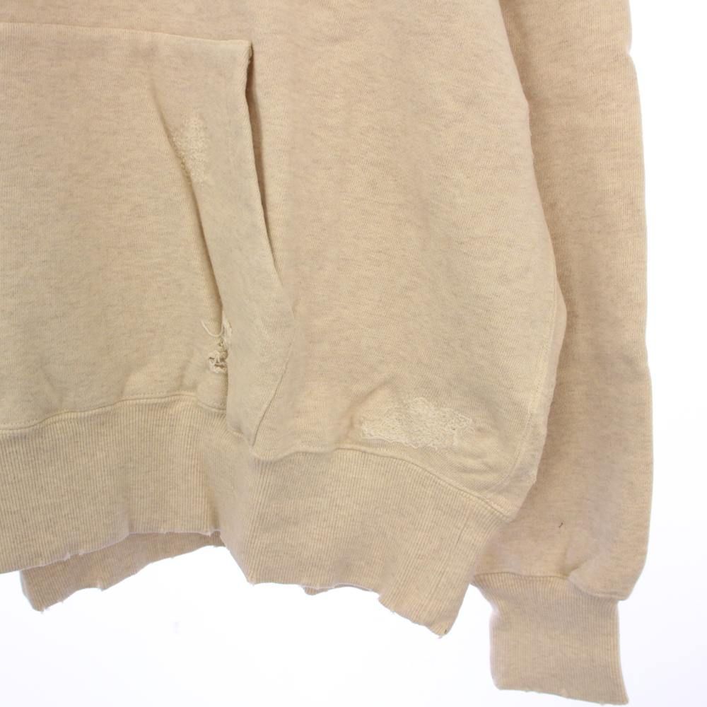 【中古】未使用品 フラグスタフ CAT BORO AFTER HOODIE プルオーバーパーカー スウェット 長袖 プリント L ベージュ フラグスタフ FLAGSTUFF CAT BORO AFTER HOODIE プルオーバーパーカー