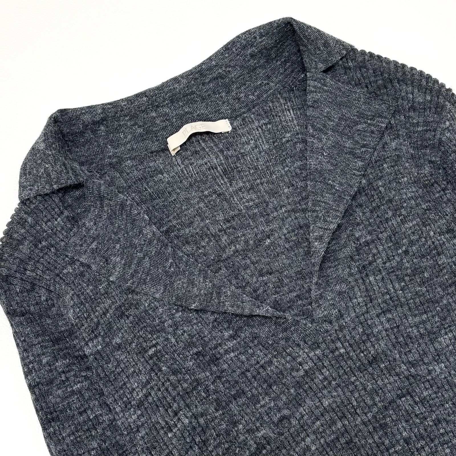 2024AW Plage アルパカ混 襟付きニットポロ TAILOR COLLAR RIB プル