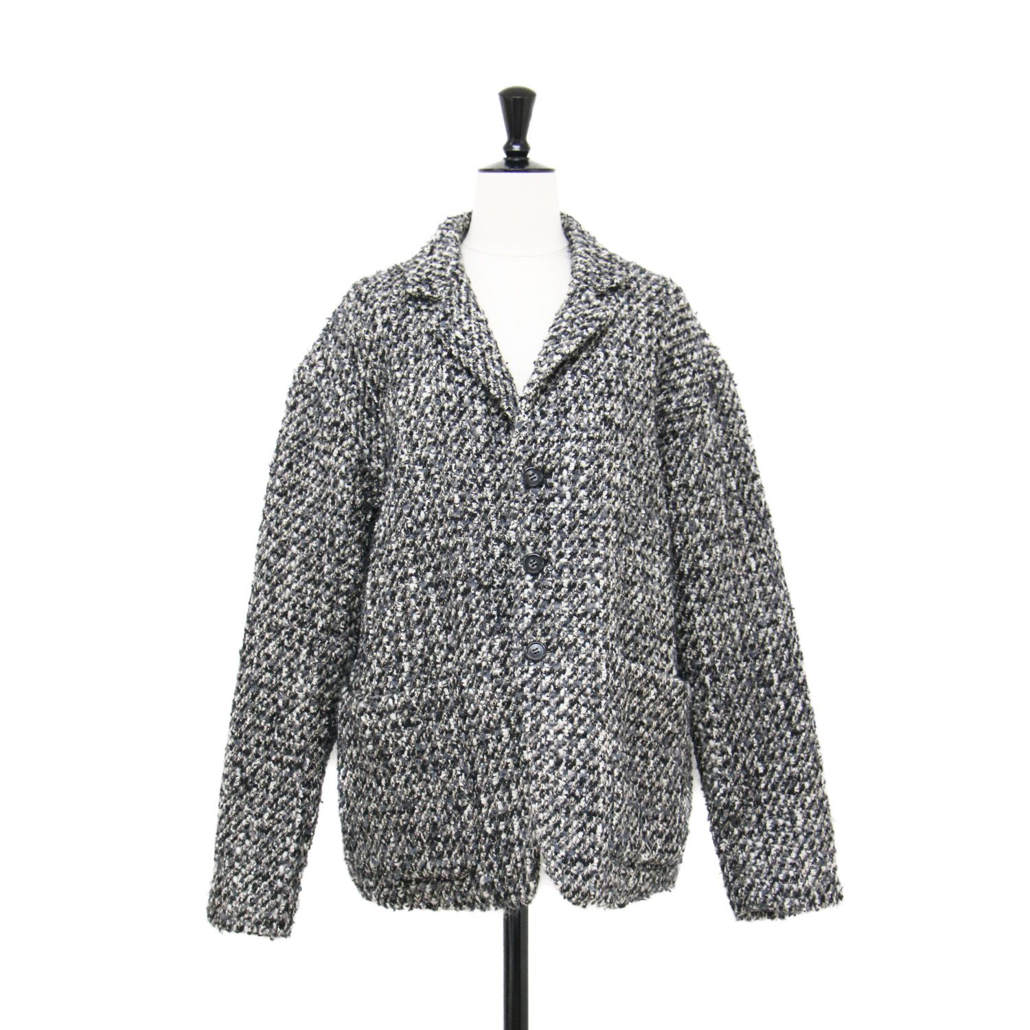 SINME シンメ ジャケット グレー ブラック ベージュ サイズ 23秋冬 パデッド ツイード 中綿 キルティング アウター ブルゾン 上着 レディース