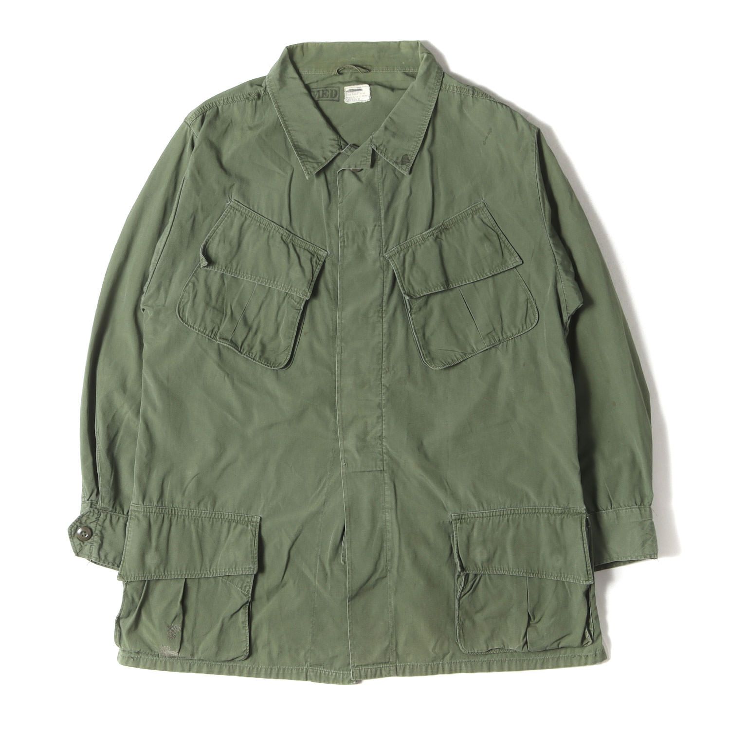 Vintage Military Item ヴィンテージミリタリー | 希少モデル | 60s 米軍実物 2nd ジャングル ファティーグ ジャケット | ノンリップ ナム戦 | オリーブグリーン サイズ:M | 60年代 古着 | アウター ブルゾン 上着【メンズ】【中古】【K4657】 Vintage Military Item ヴィンテージミリタリー | 希少モデル | 60s 米