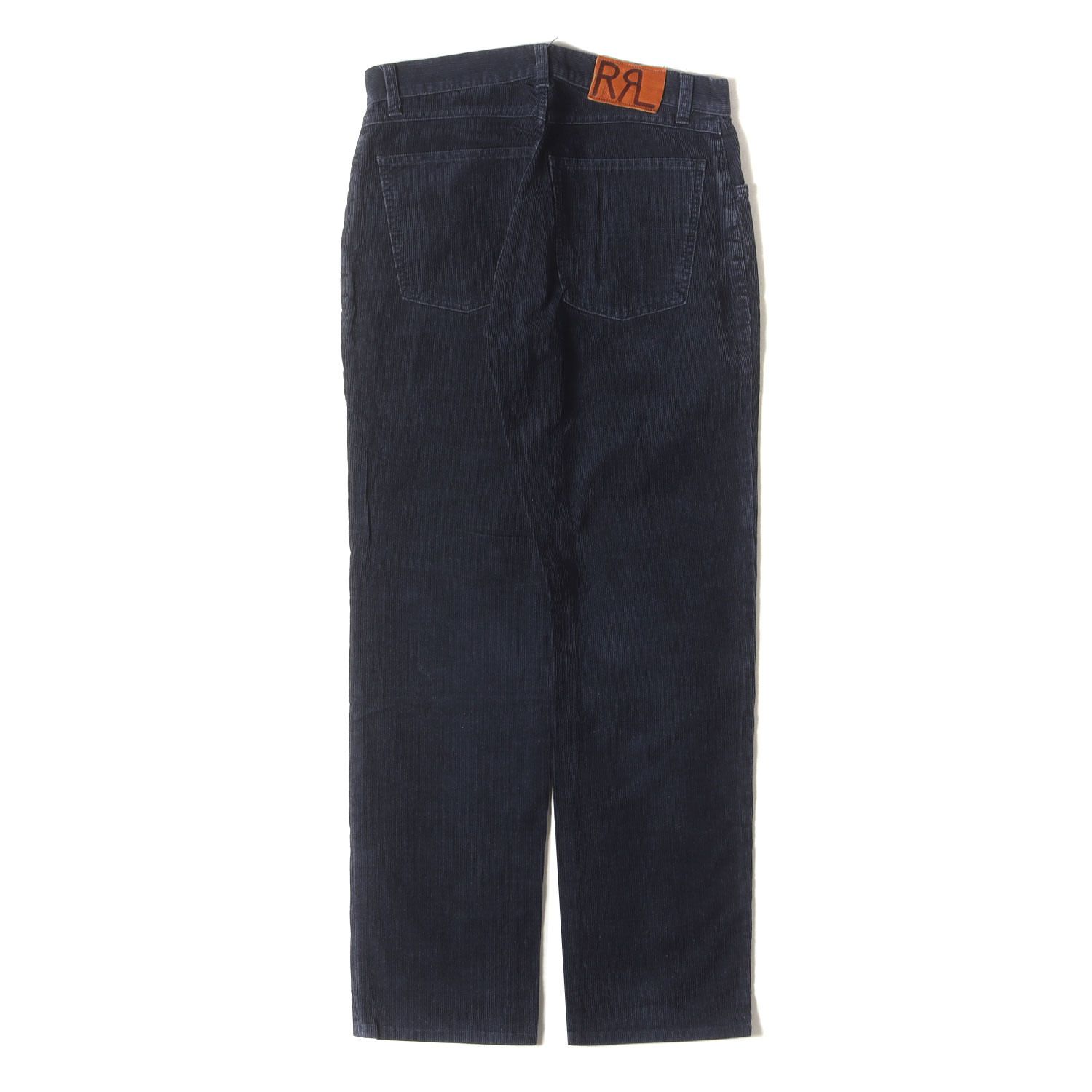 RRL ダブルアールエル パンツ ネイビー 紺 サイズ:29×32 | 00s 革 