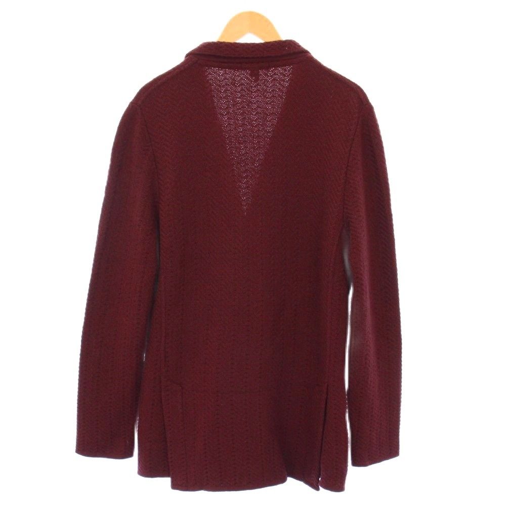 ラルディーニ LARDINI ブートニエール ダブル ニットジャケット テーラードジャケット L ボルドー KH