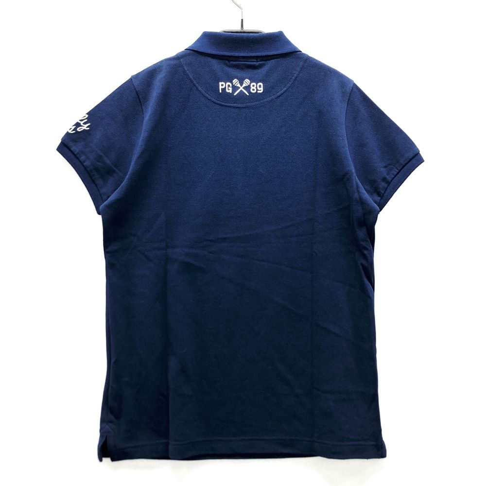 サイズ 1 PEARLY GATES パーリーゲイツ 半袖ポロシャツ ニコちゃん ネイビー系 ゴルフウェア レディース ストスト