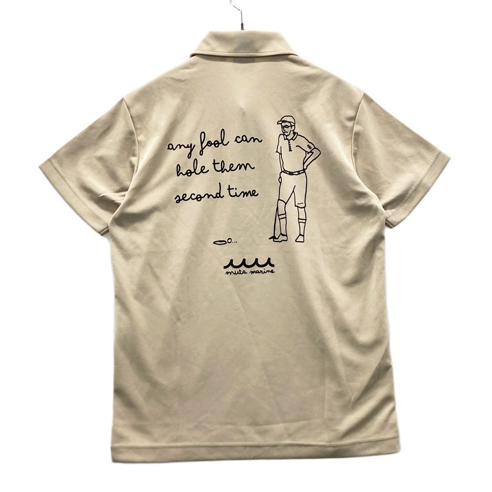 サイズ 4 MUTA MARINE ムータマリン 半袖ポロシャツ バックプリント ベージュ系 ゴルフウェア メンズ ストスト