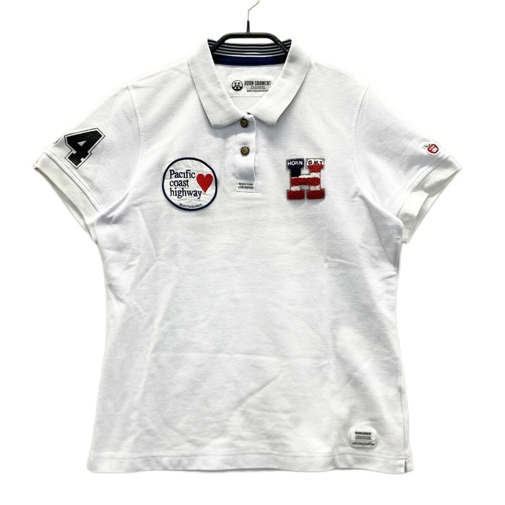 サイズ：L HORN GMT ホーン ガーメント 半袖ポロシャツ ホワイト系