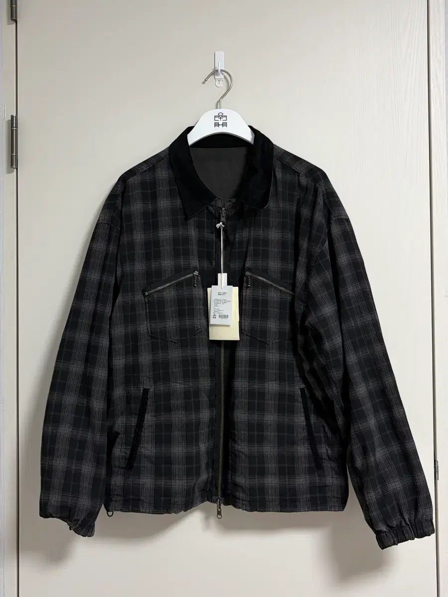 4 ポリテリル AMYチェック ブルゾン オリーブ ブラックチェック