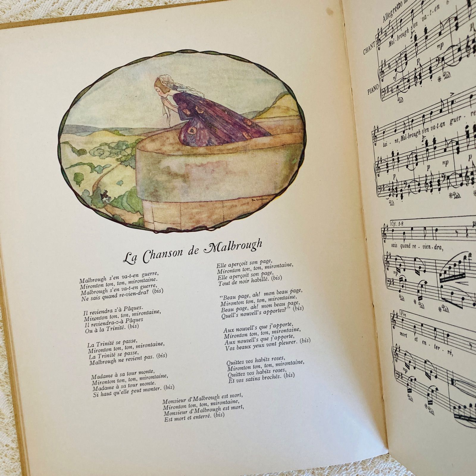 洋書　古書　アンティーク楽譜絵本　Rie Cramer挿絵の歌曲集　1923年刊 Rie Cramer挿絵の歌曲集 アンティーク楽譜絵本 1923年刊行 洋書・古書