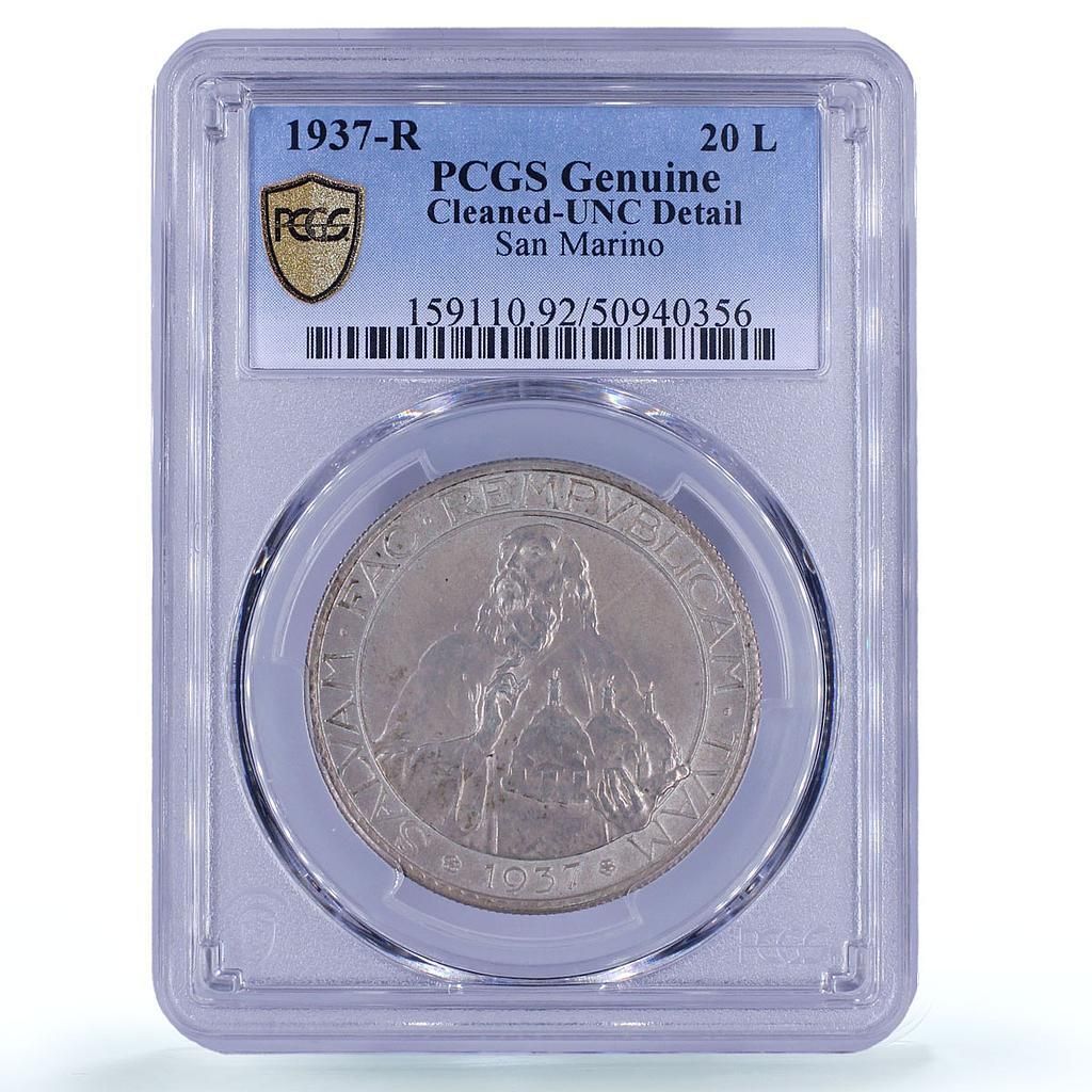 サンマリノ 20 リラ 共和国貨幣 KM-11a UNC PCGS 銀貨 1937年 - メルカリ