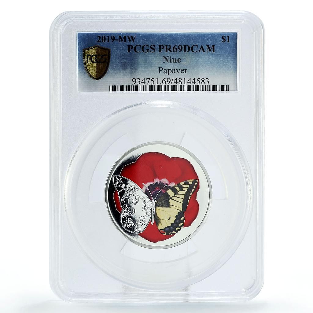 【珍しいシリアルナンバー1ケタ】2019年 銀貨 乙女座 ニウエ 1ドル ケシ 蝶 ポピー 動植物 PR69 PCGS 銀貨 2019年 - メルカリ