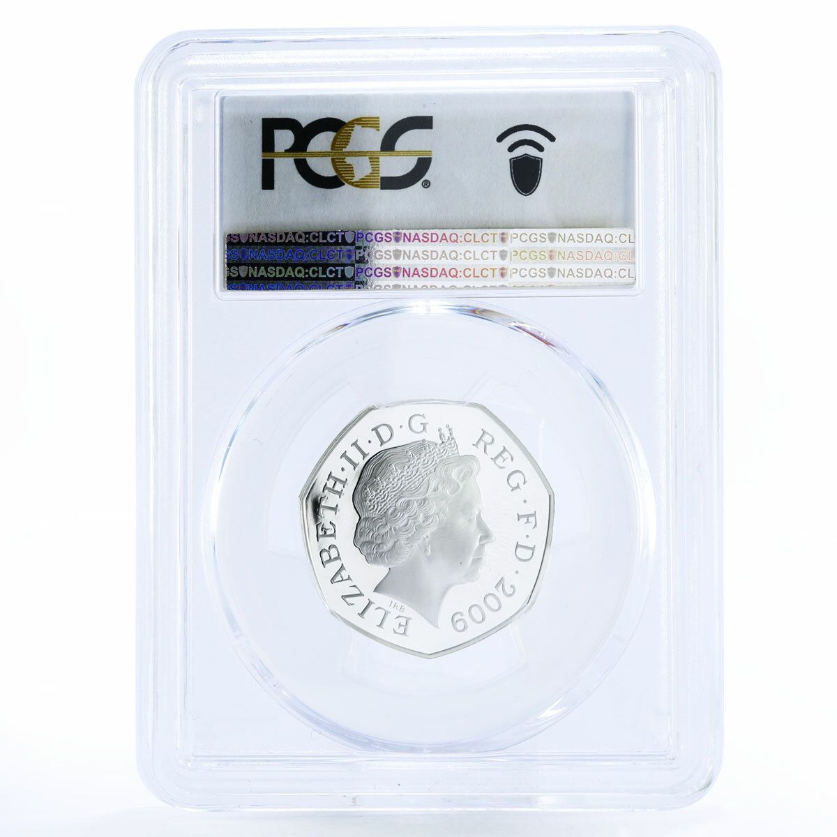 イギリス 50ペンス 紋章 盾 王室シンボル PR70 PCGS 銀貨 2009年