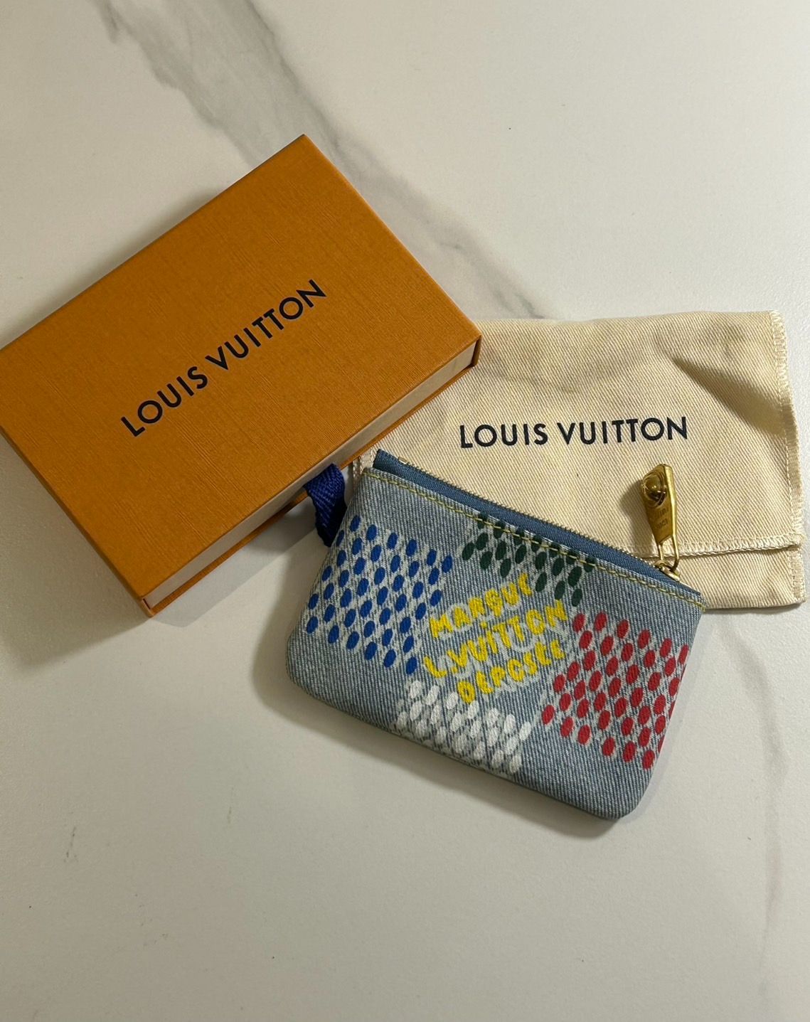 LOUIS VUITTON】ヴィトン LV バーズ ダミエ デニム カードキーケース