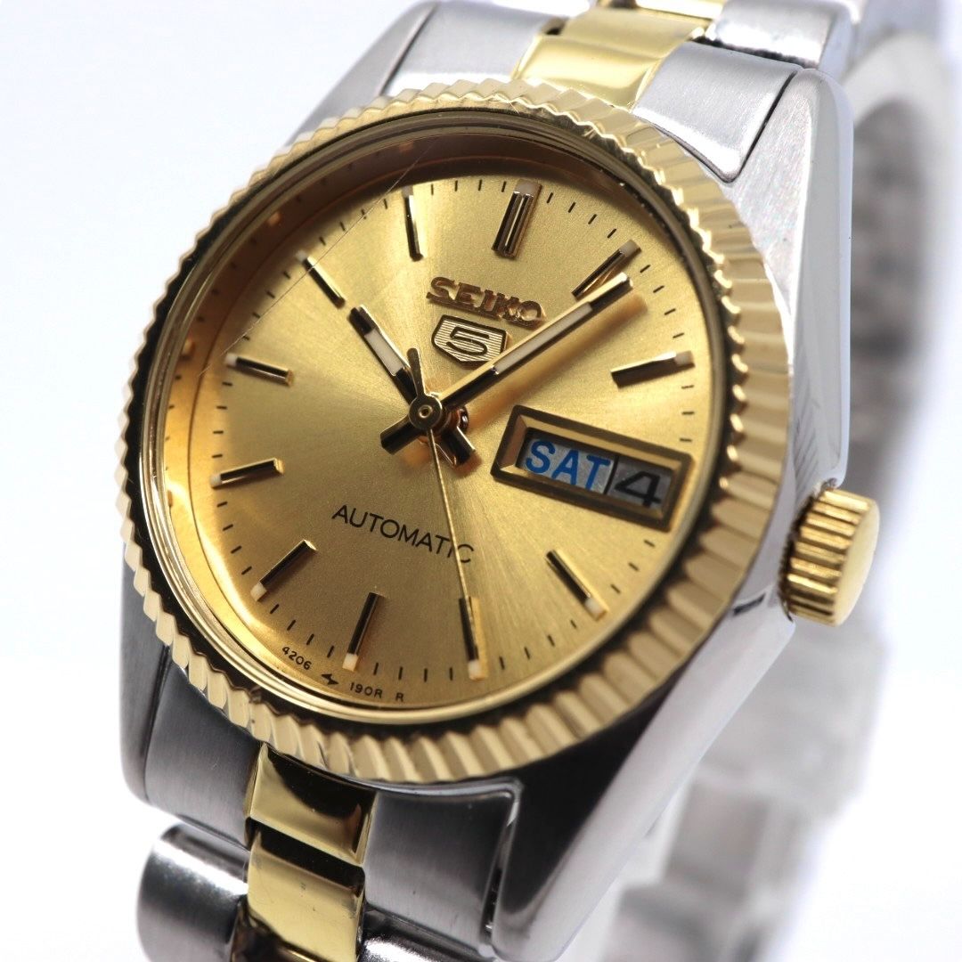 未使用級/美品/稼働品】セイコー SEIKO 5 レディース腕時計 4206-0510
