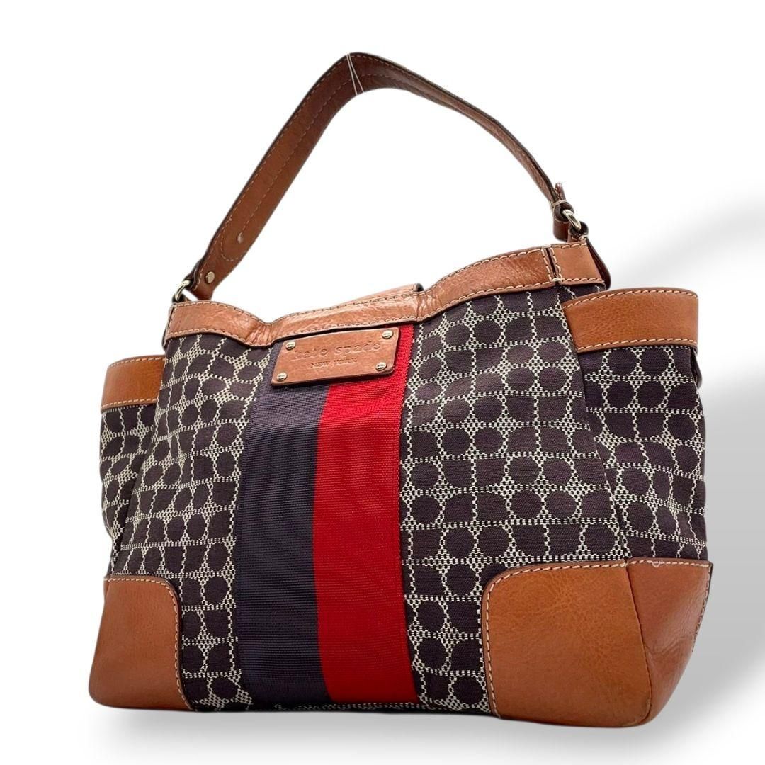 ケイトスペード kate spade ハンドバッグ 茶 ブラウン 総柄 A4収納 