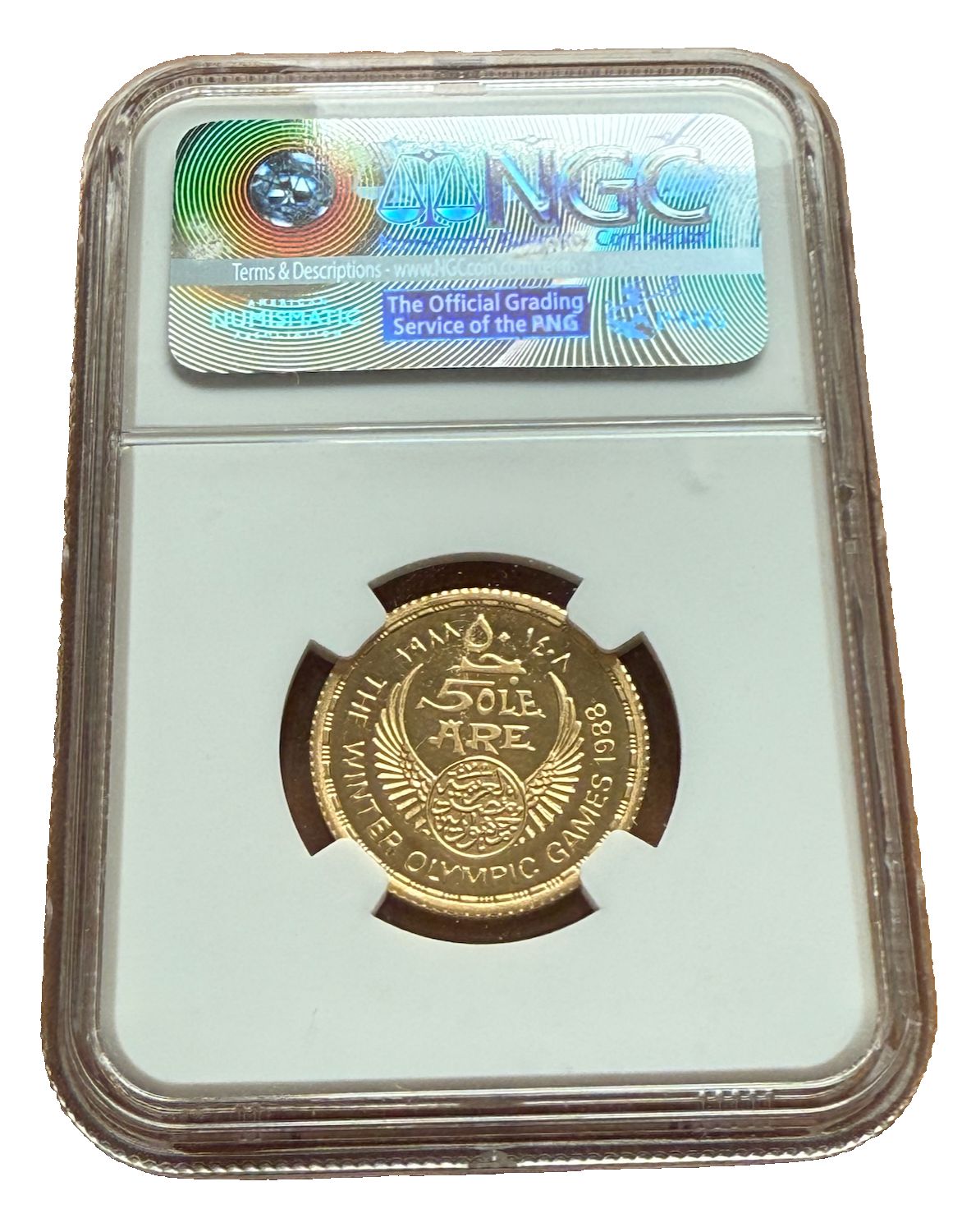 エジプト 1988年 50ポンド金貨 NGC PF68 カメオ 2人のアスリート 発行
