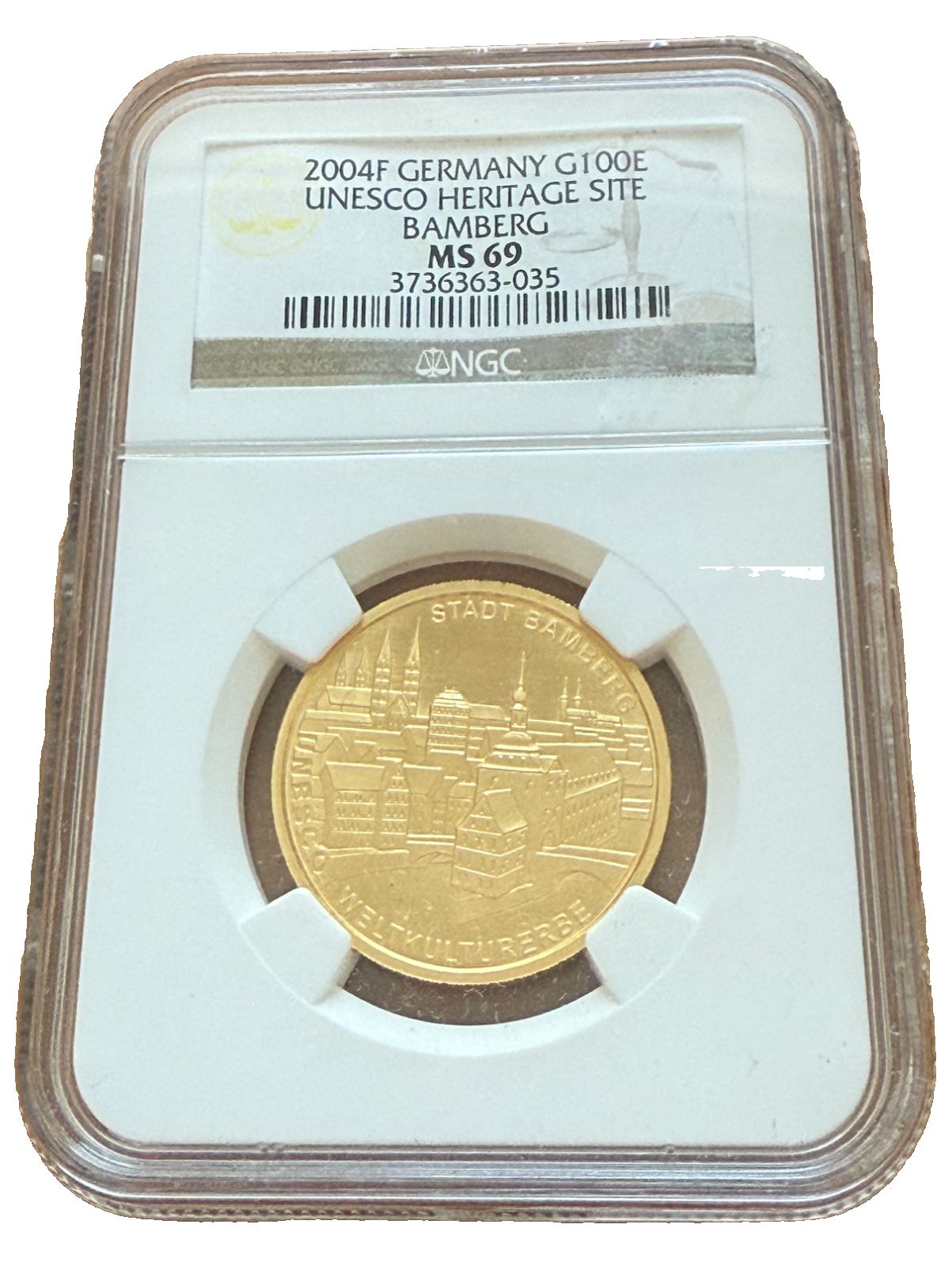 ドイツ 2004 F 金貨 1/2オンス 100ユーロ NGC MS69 ユネスコ世界遺産