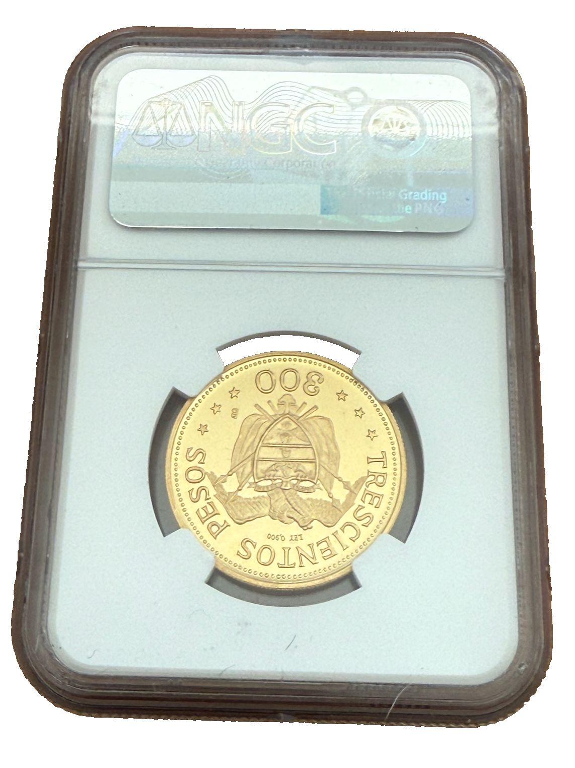 コロンビア聖体大会記念100ペソ プルーフ金貨1968年【NGC PF69UC