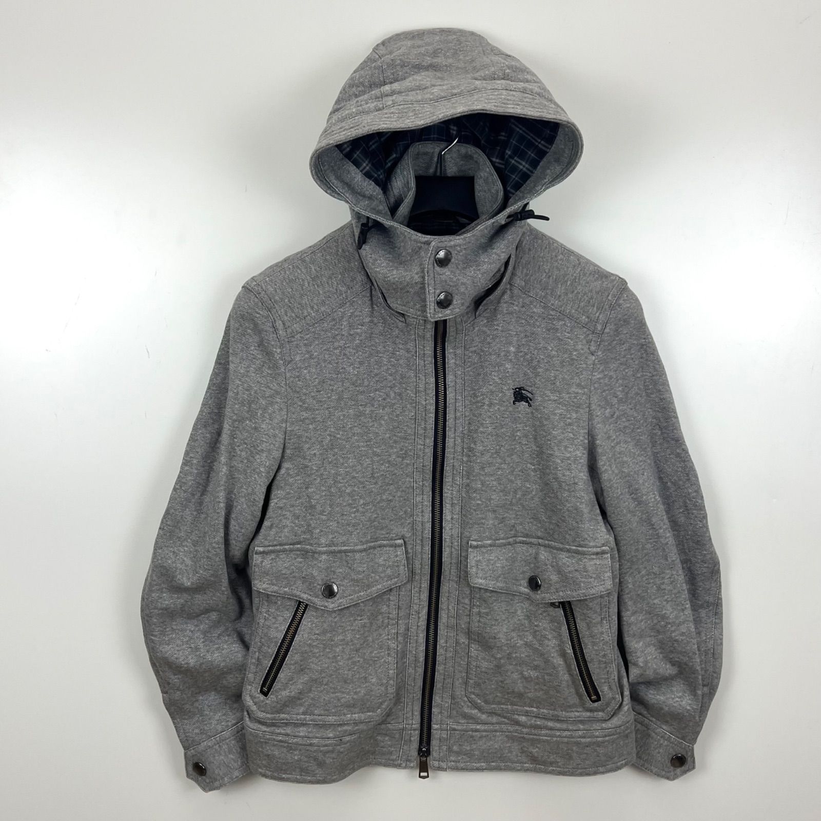 00s BURBERRY y2k BLACK LABEL jacket - archive zip burberry collar 
