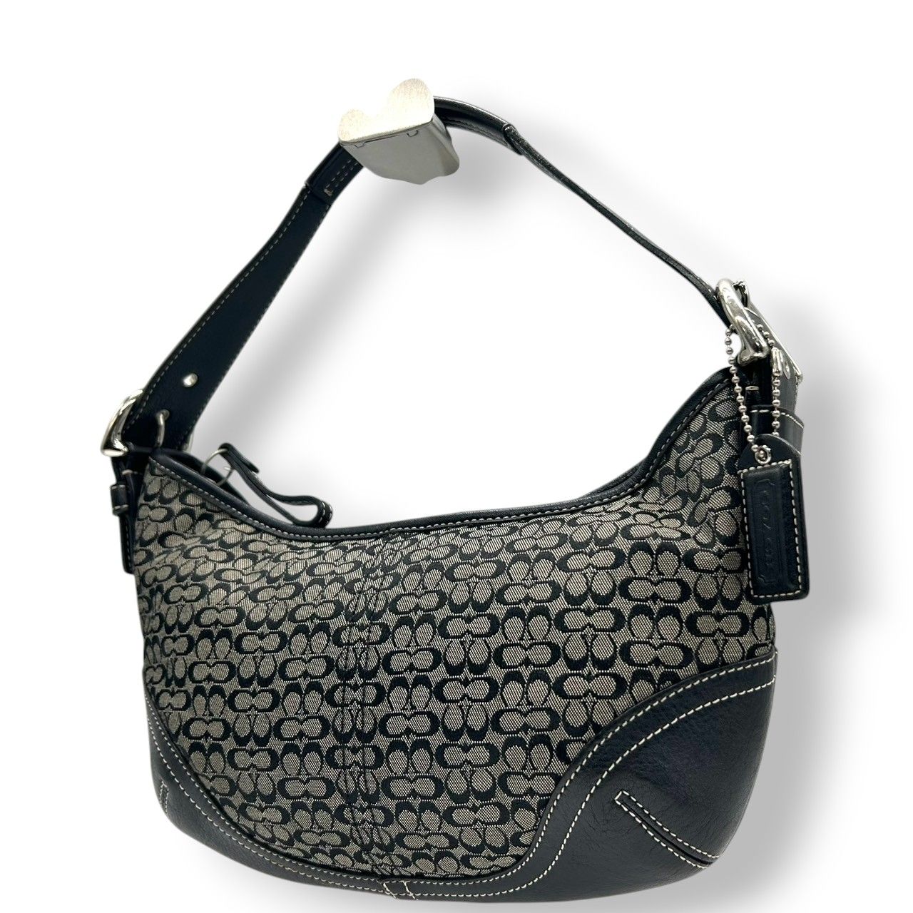 COACH コーチ シグネチャー ワンショルダー アクセサリーポーチ　ブラック 美品✨COACH コーチ シグネチャー アクセサリーポーチ ワンショルダー