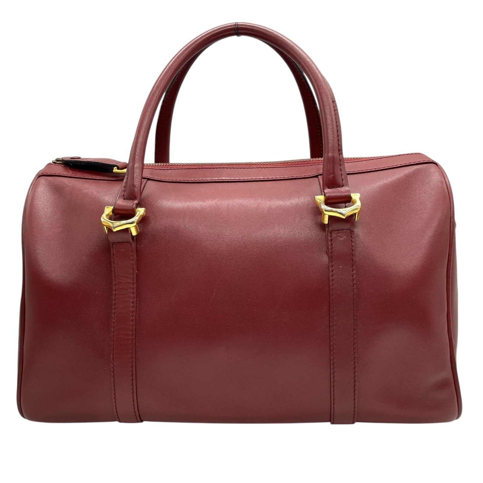 カルティエ Cartier マストライン ハンドバッグ ミニボストン ボルドー