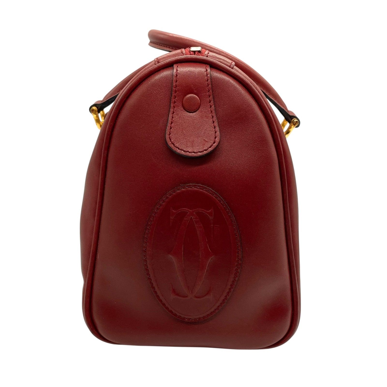 カルティエ Cartier マストライン ハンドバッグ ミニボストン ボルドー