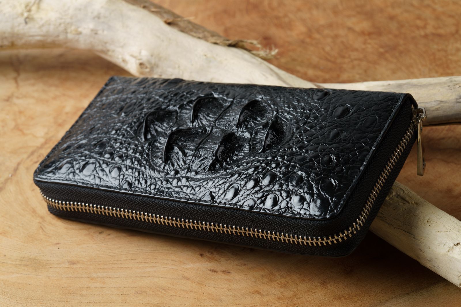 クラウン背革シャイニングクロコダイル長財布