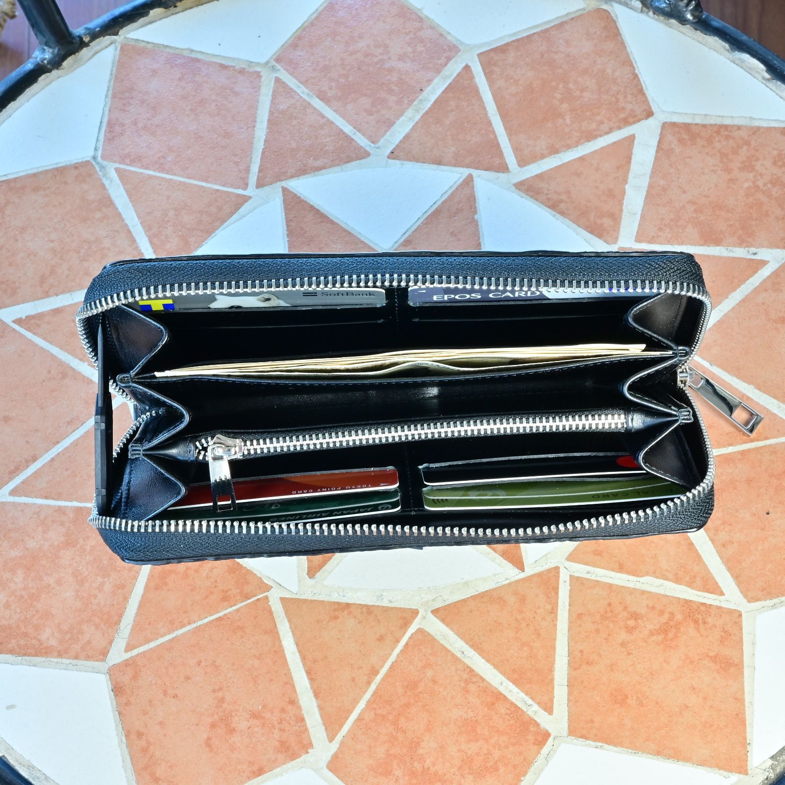 クラウン背革シャイニングクロコダイル長財布