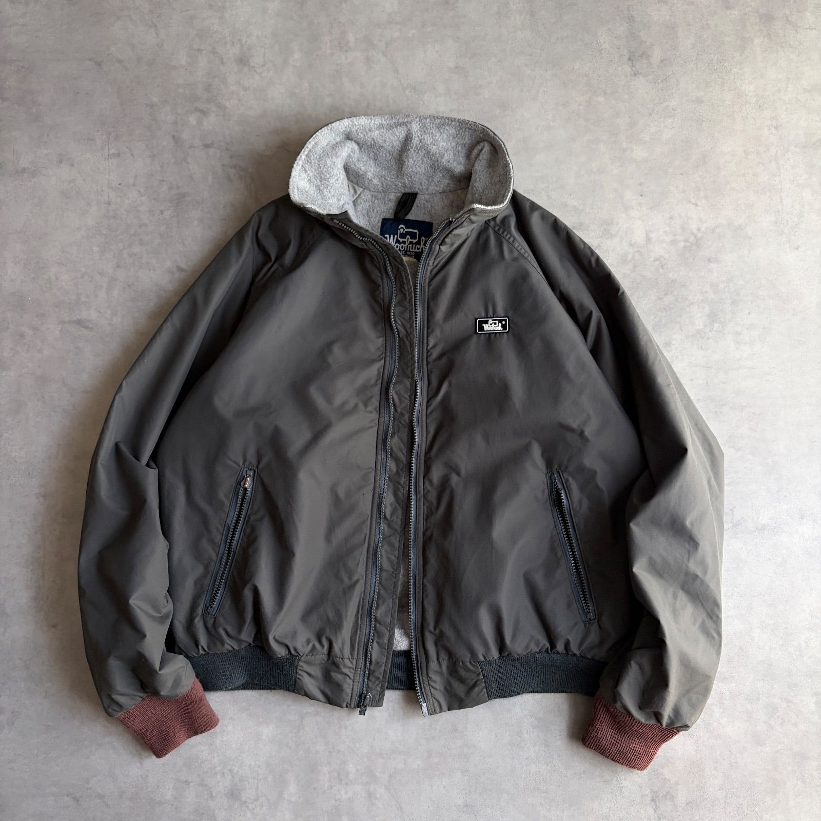 80s/woolrich/ウールリッチ/シェルドジャケット/裏フリース/紺タグ 