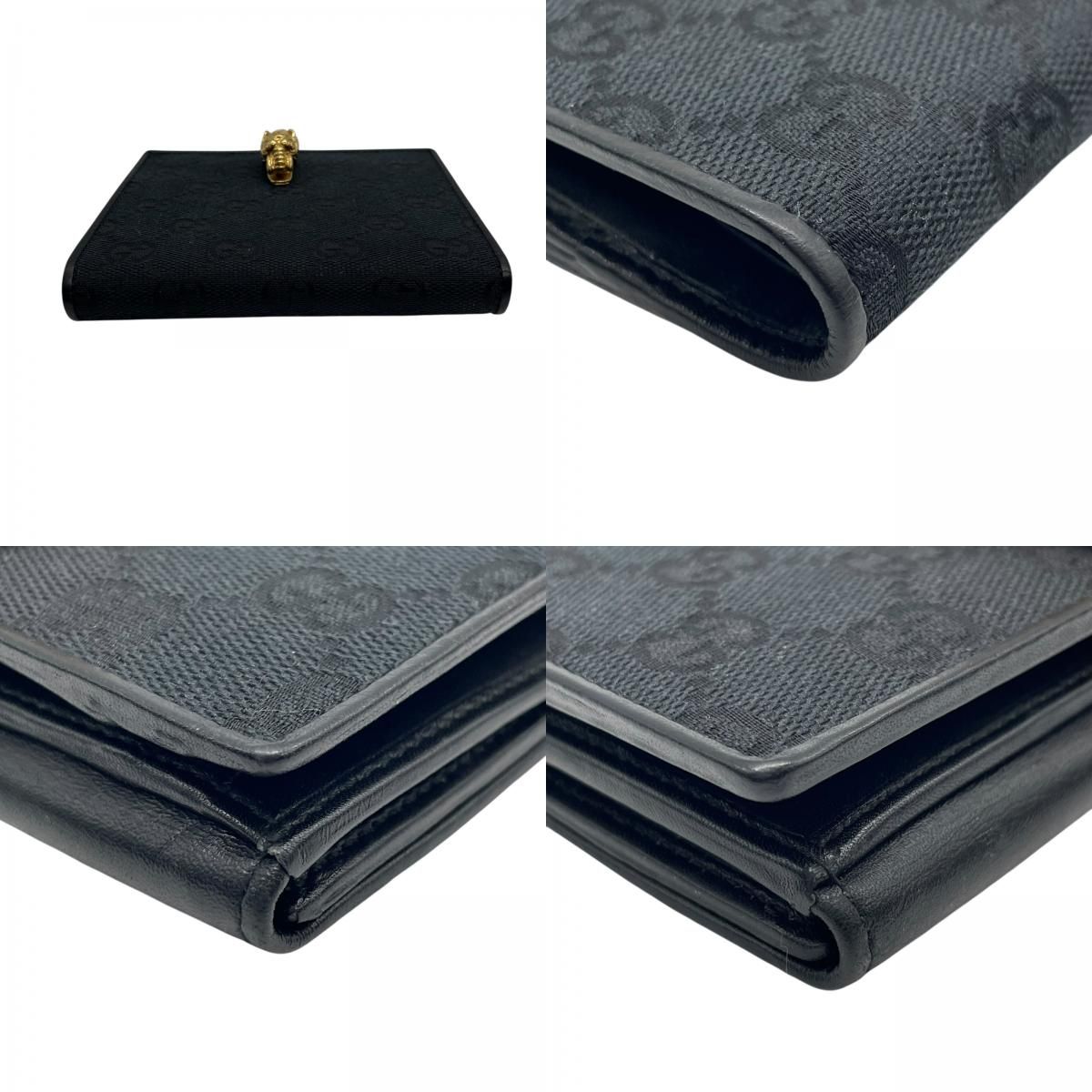 美品】GUCCI グッチ GGキャンバス タイガーヘッド 二つ折り財布