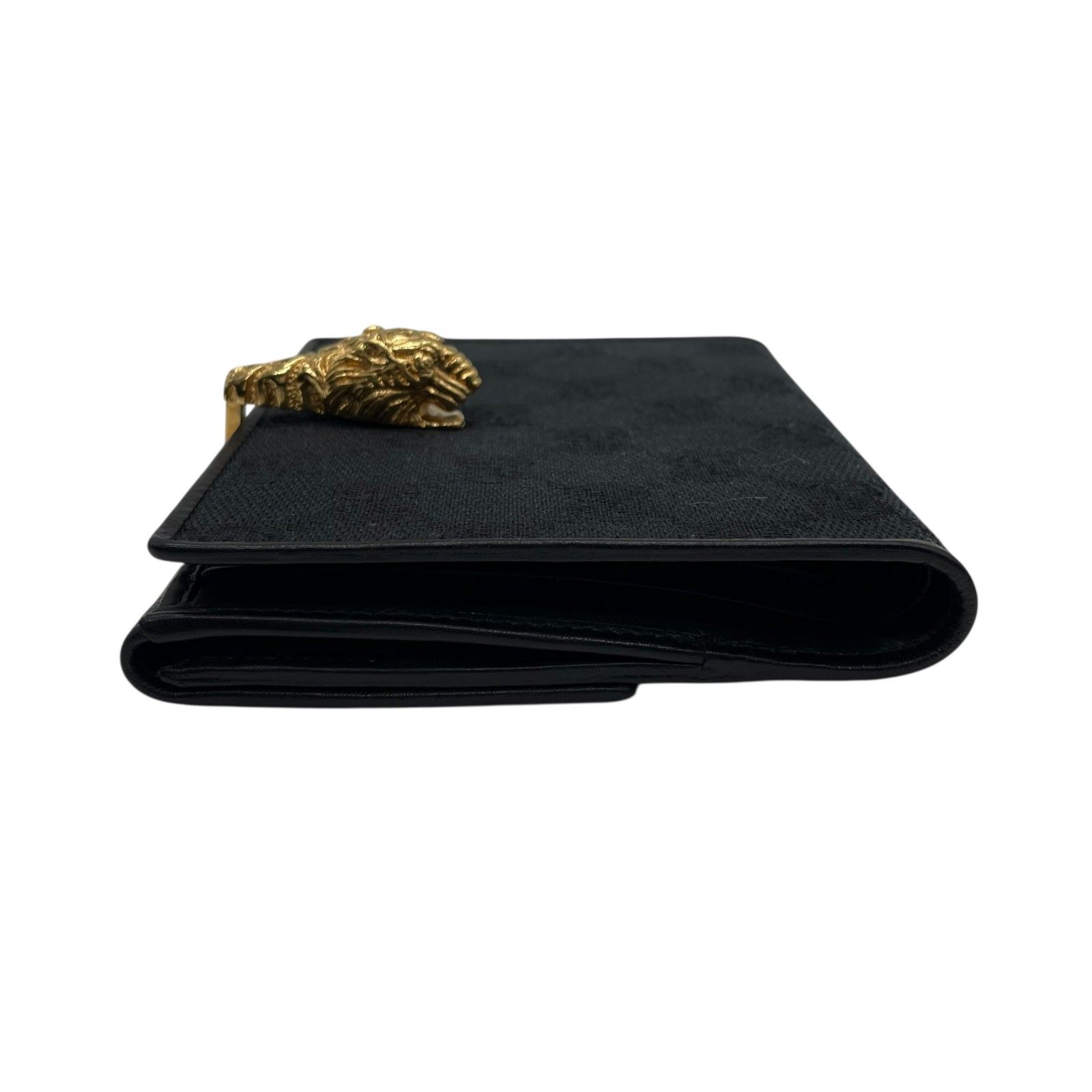 【希少】GUCCI グッチ　折り財布　GG柄　タイガーヘッド　ヴィンテージ 美品】GUCCI グッチ GGキャンバス タイガーヘッド 二つ折り財布