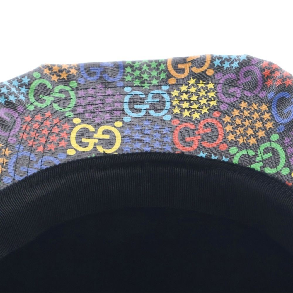 GUCCI グッチ キャップ サイケデリック メッシュキャップ 黒×マルチ