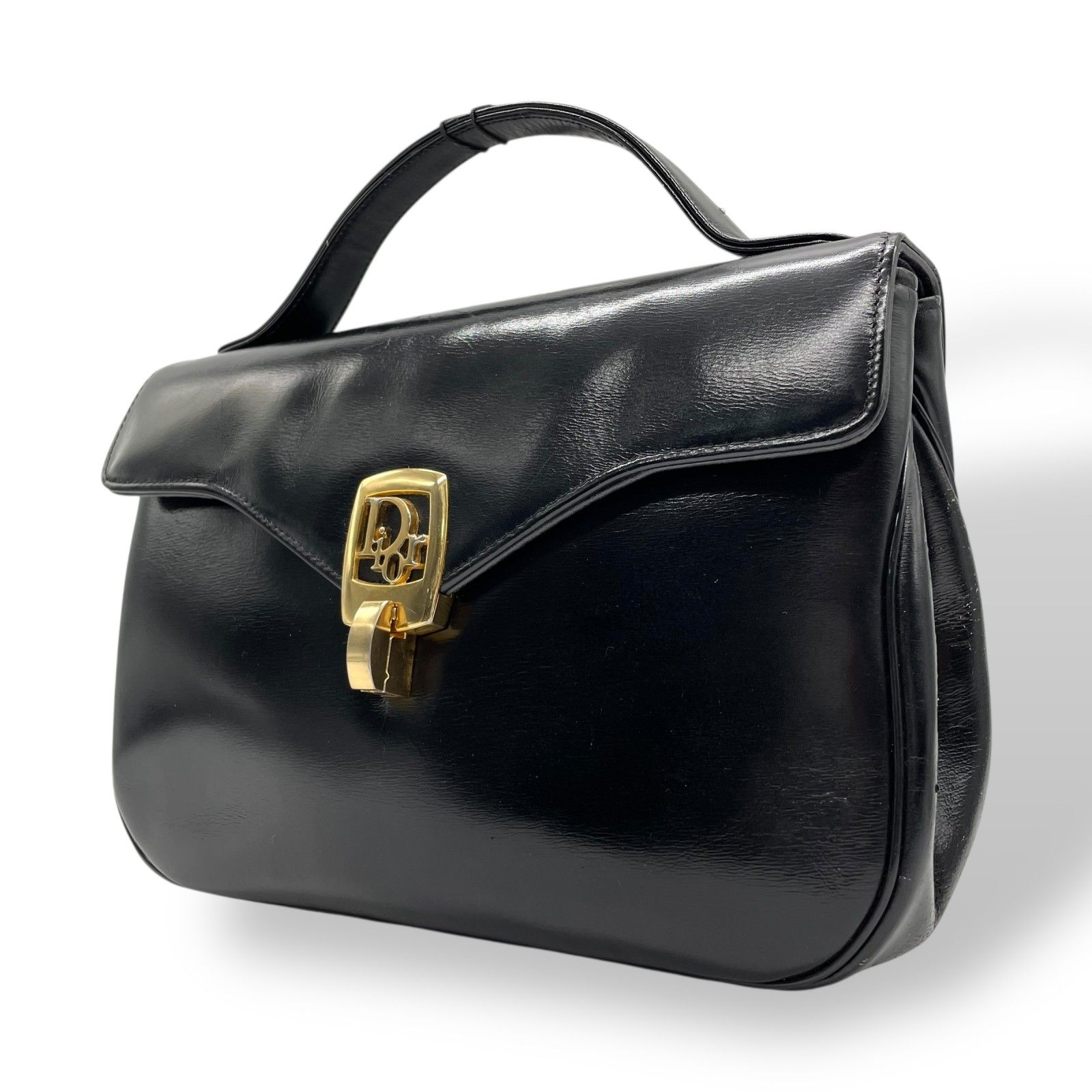 Christian Dior クリスチャンディオール ハンドバッグ ブラック レザー 
