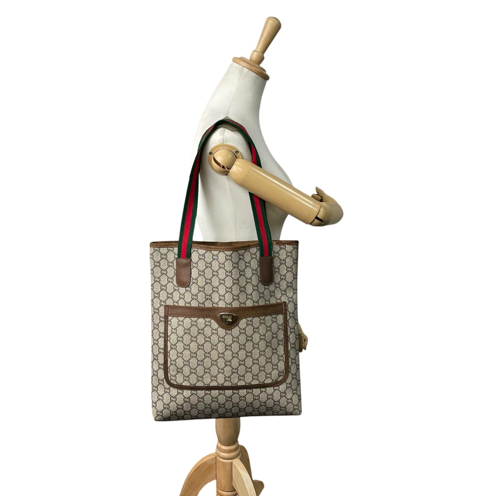 GUCCI グッチ シェリーライン GGプラス トートバッグ ビンテージ