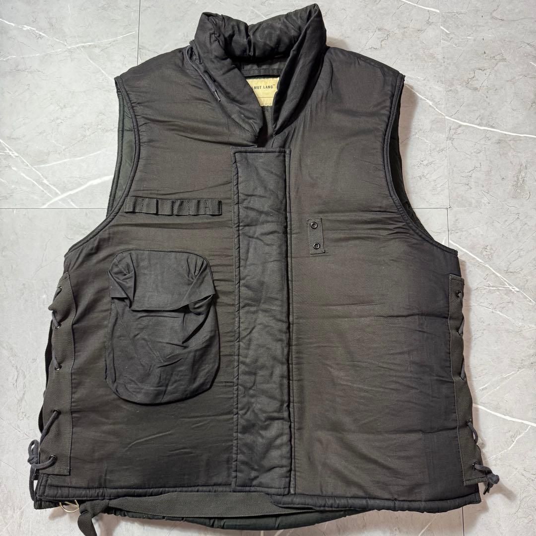 超 !!本人期!! HELMUT LANG ヘルムートラング M 69 ミリタリーベスト 防弾チョッキ ブラック アーカイブ サイズ50 メンズ