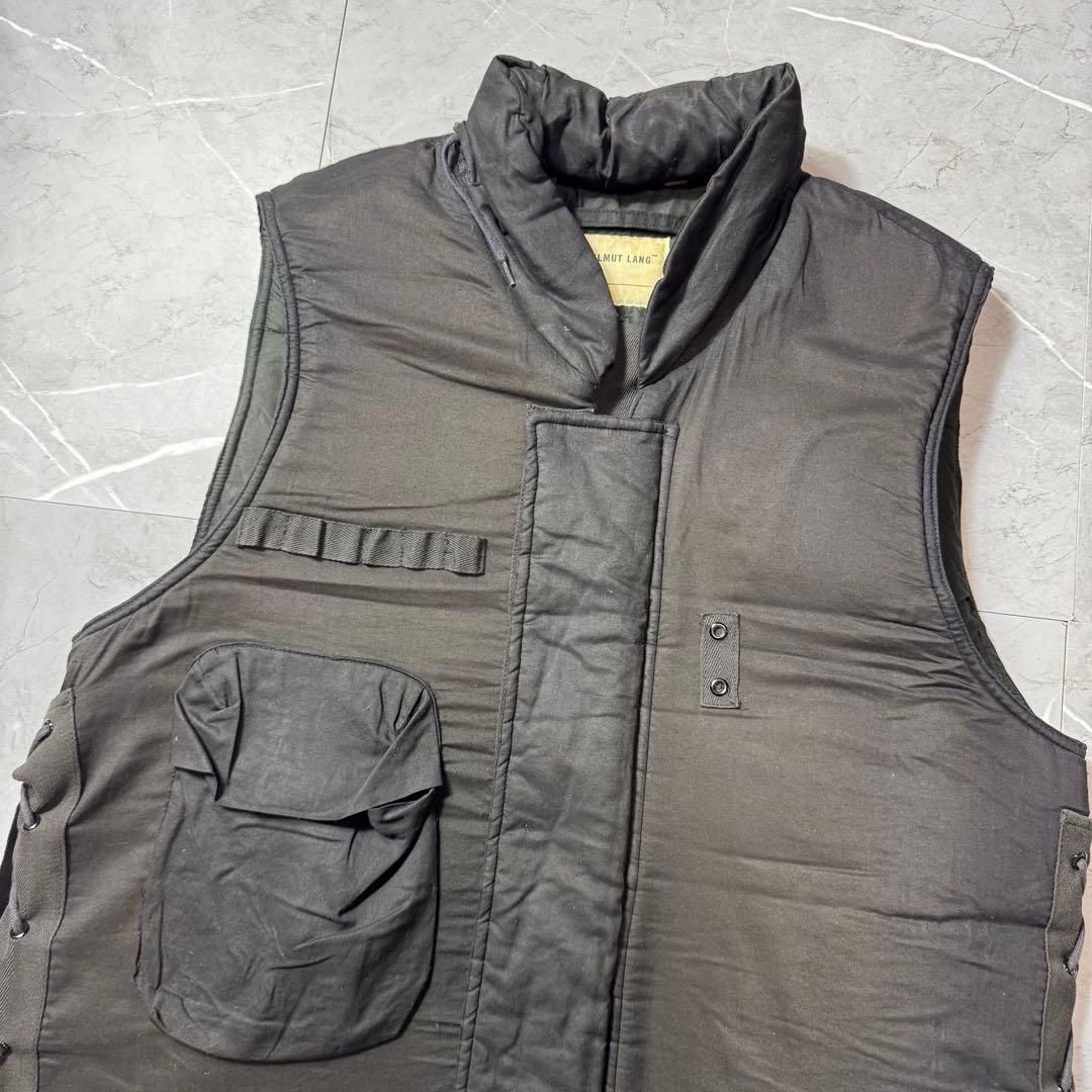 超 !!本人期!! HELMUT LANG ヘルムートラング M 69 ミリタリーベスト 防弾チョッキ ブラック アーカイブ サイズ50 メンズ