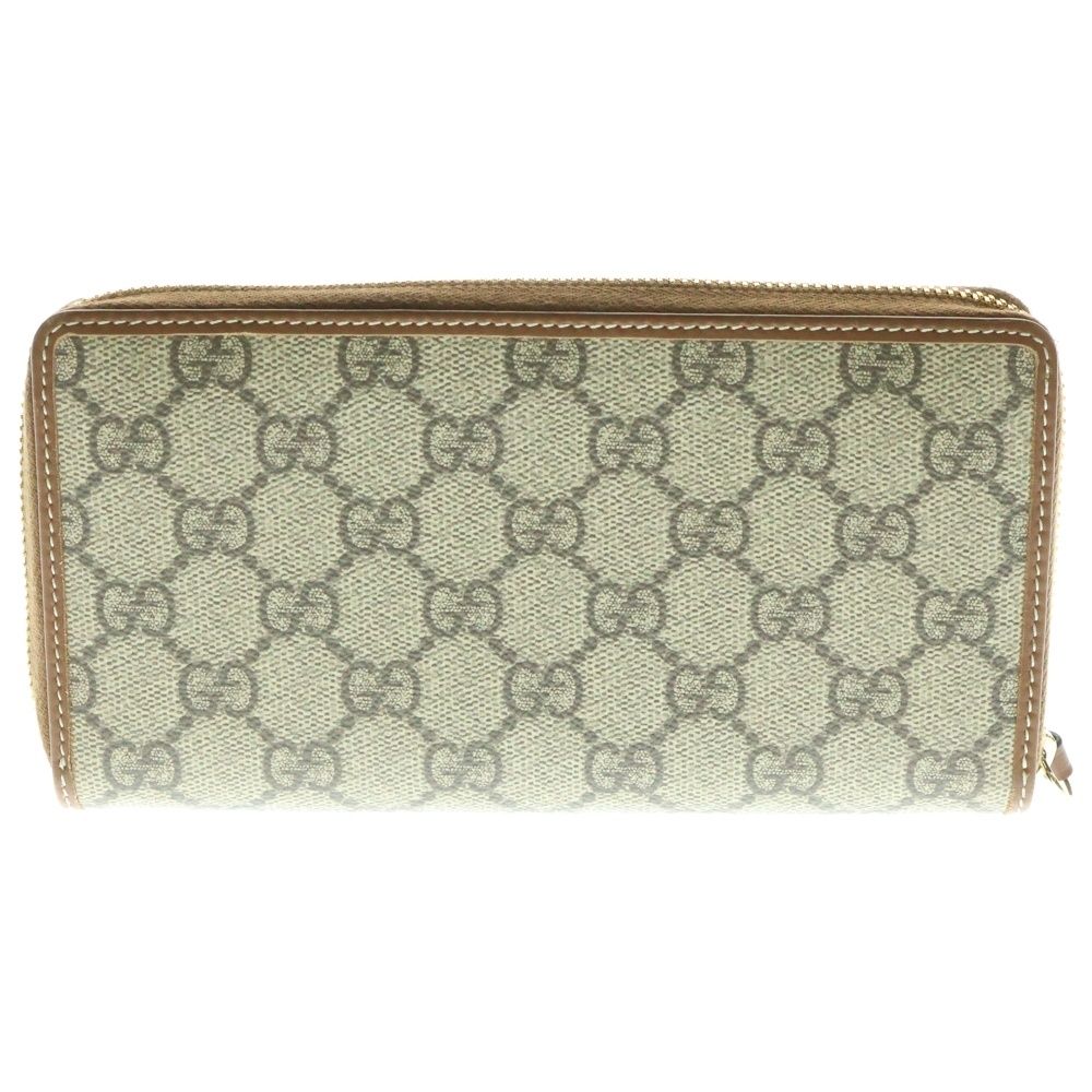 GUCCI (グッチ) GGエンブレム ジップアラウンドウォレット ベージュ