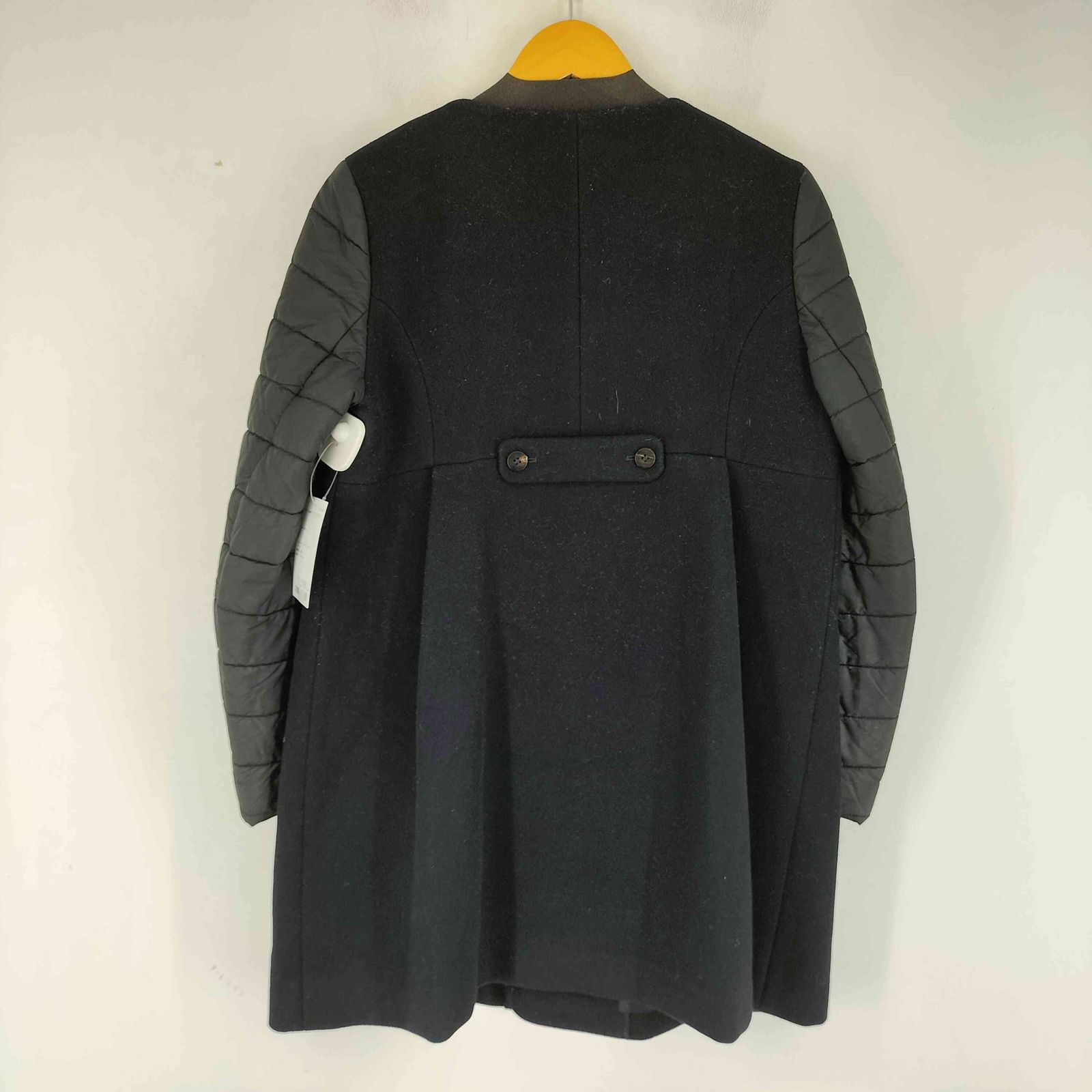 【良好】near.nippon ウール　コート　38 カシミヤ混　ドッキング　紺 ニアーニッポン near.nippon ドッキングコート レディース 38 - メルカリ