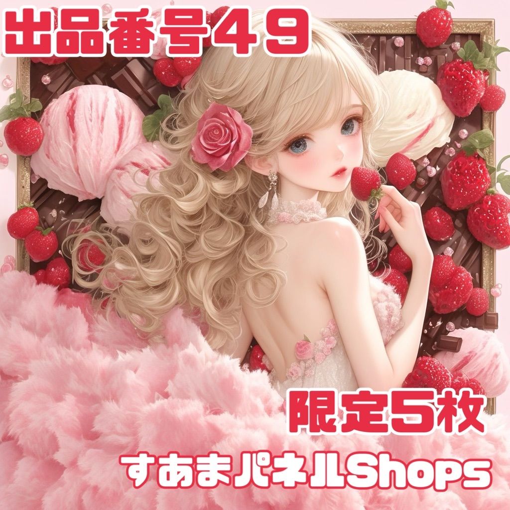 番号４９ いちごアイス女の子のパネル生地